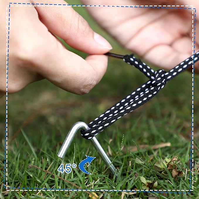 LEIFIDE 150 Pack Tent Stakes 9'' Heavy Duty Metal Stakes for Inflatable Ground Stakes Galvanized Garden Edging Fence Lawn Hooks Yard Camping Stake Outdoor Christmas Decorations