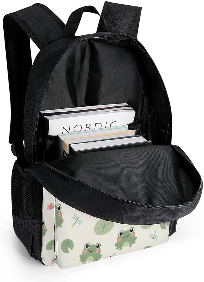 Large Rucksack for Outdoor Hiking and Camping with Daypack Design, Cute Frogs Daypack Backpack Men Women
