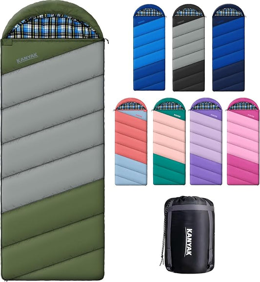 Cotton Flannel Liner Sleeping Bag for Adults Teens Kids, Cold Weather & Warm, 3 Seasons, Lightweight Compact Camping Essentials Equipment, Hiking, Outdoor, Travel