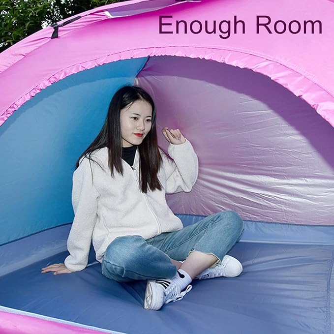 Camping Tent, Door Portable Tent with Shelters Carry Bag, 1 to 2 Persons Lightweight Camping Hiking Tent, Perfect for Backpacking and Camping(1 Person Pink)