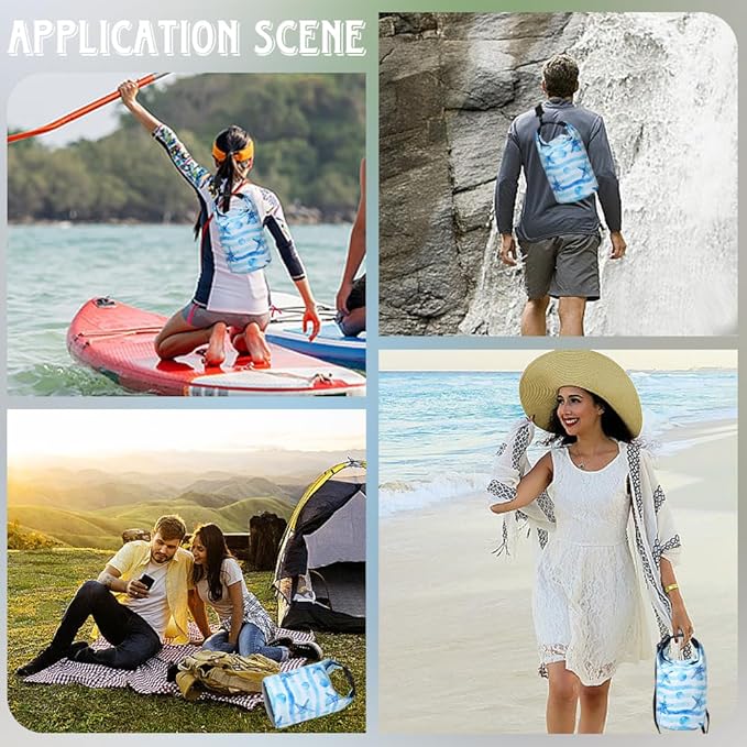 Floating Waterproof Dry Bag Backpack 5L Lightweight Ocean Starfish PVC Roll Top Dry Bag Sack for Kayaking Boating Camping Fishing Swimming Beach Rafting Hiking Outdoor Activities