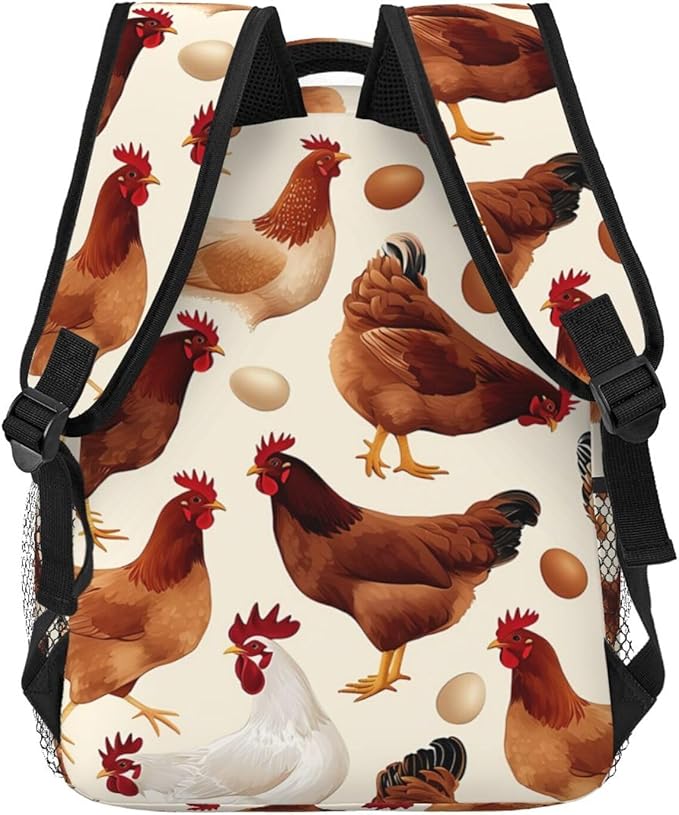 Lightweight Rucksacks for Camping Picnic Walking Cycling, Large Capacity Multipurpose Anti-Theft Carry On Bag, A Brood Of Chickens Travel Hiking Camping Rucksack