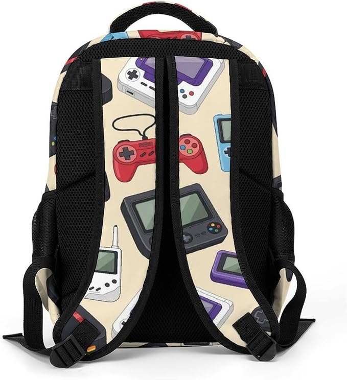 Travel Backpack Purse for Women, Video Game Weapon Funny Games Cute Laptop Backpack with Tumbler Holder for Nurse Teacher College Work Casual Daypack