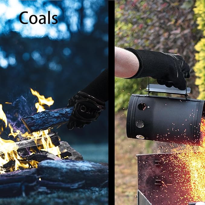 BBQ Grill Gloves Kit, 1472°F Heat Resistant BBQ Gloves, Meat Shredder Claws & Silicone Basting Brush for Grilling, Smoker, Baking, Barbecue & Outdoor Cooking