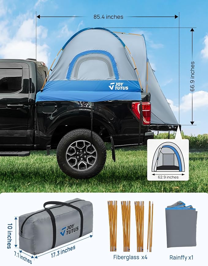 JOYTUTUS Truck Tent with Rainfly +JOYTUTUS 5.0Ft Truck Bed with Removable Extension