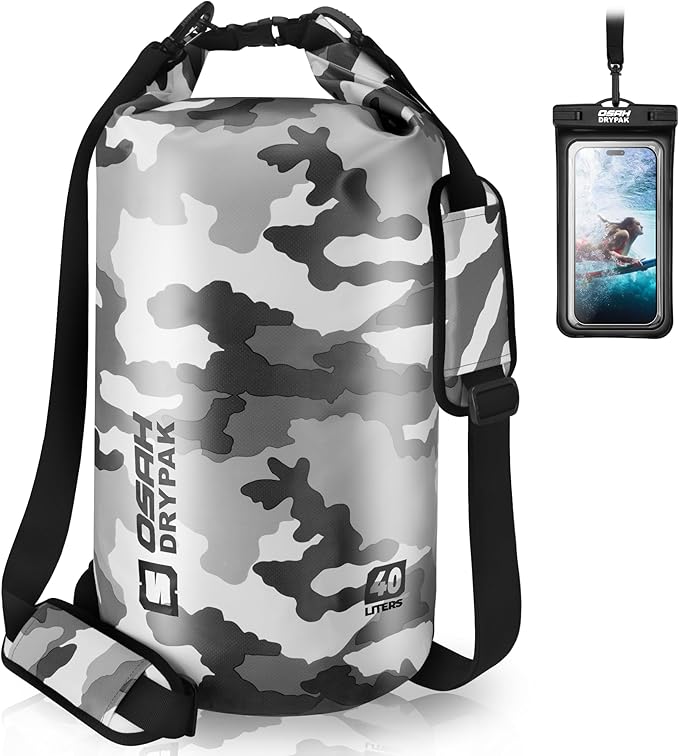 Waterproof Dry Bag, 5L/10L/20L/30L/40L Roll Top Lightweight Storage Backpack with Phone Case for Women & Men, Floating Waterproof Sack for Travel, Swimming, Kayaking, Paddle Board, Camping & Beach