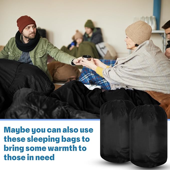 VitalCozy 24 Pcs Sleeping Bags for Adults Bulk Lightweight Waterproof Backpacking Camping Sleeping Bag with Compression Sack, Portable Compact for Winter Hiking Outdoor Camping Essential