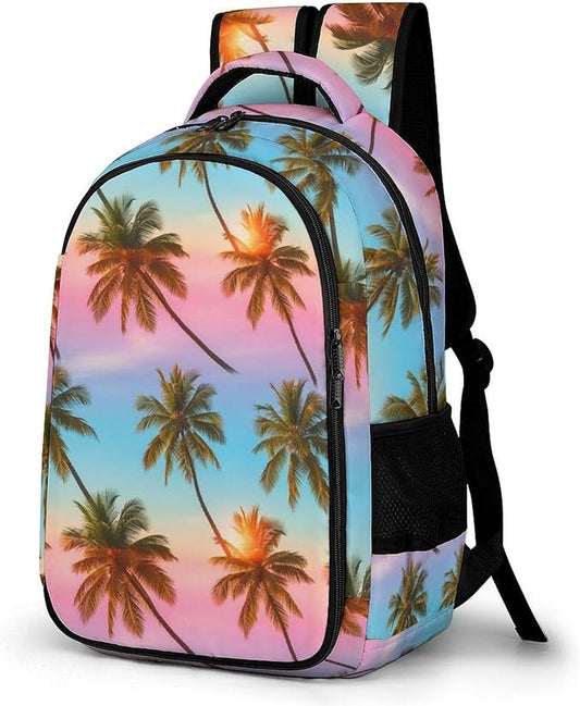 Hiking Travel Backpack Tropical Palm Tree for Men Women, Waterproof Anti Theft Laptop Rucksack with Multi Compartments for Outdoor Sports