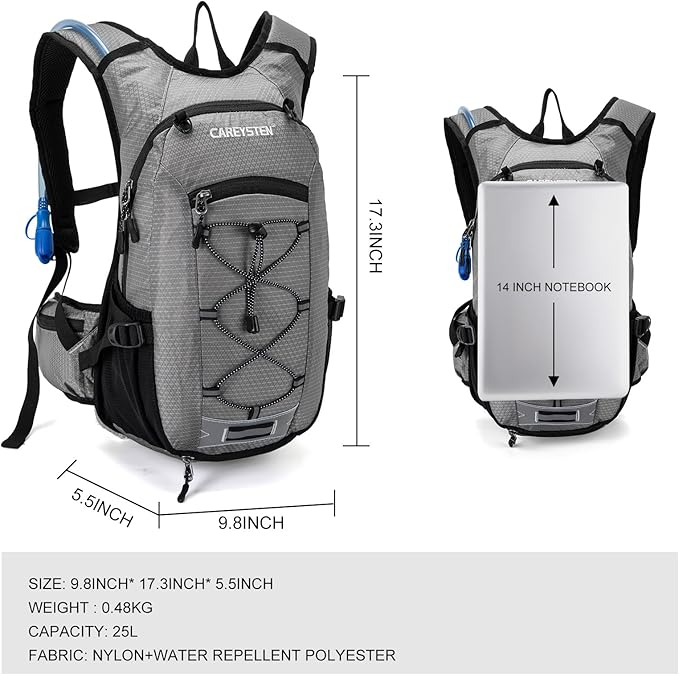 Hydration Backpack Cycling Backpack Women Running Backpack Water Backpack for Hiking Biking Backpack for Men Equipped with 2L Water Bag