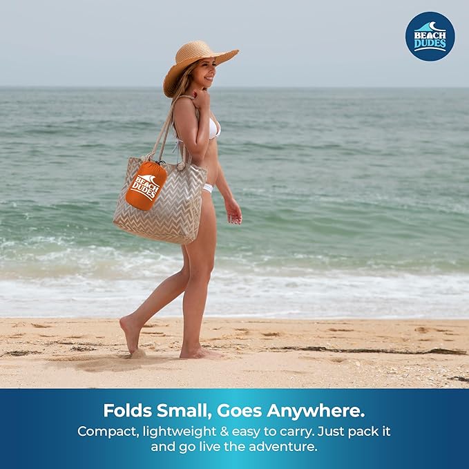 Sandproof Waterproof Beach Blanket Extra Large 108"x 84", Mat for Family, Quick Dry Ripstop Nylon Lightweight, Compact for Travel, Picnic, Camping w/ 4 Anchor Stakes and Carry Bag