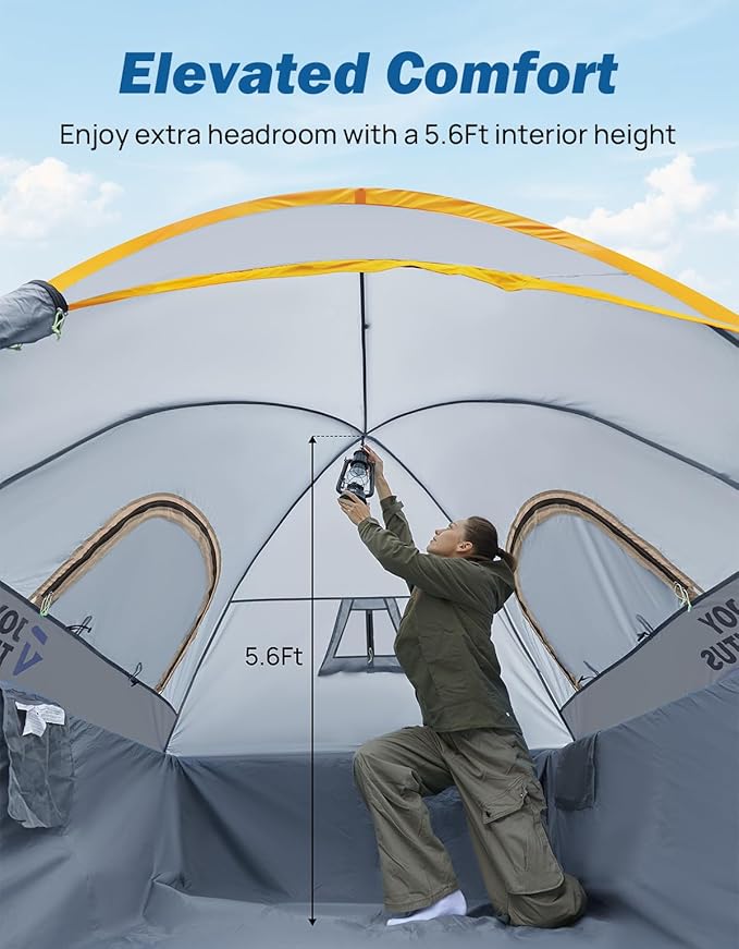 JOYTUTUS Pickup Truck 6.5' 2.0, Waterproof PU2000mm Double Layer for 2 Person, Portable Truck Bed Tent with Rainfly - Orange