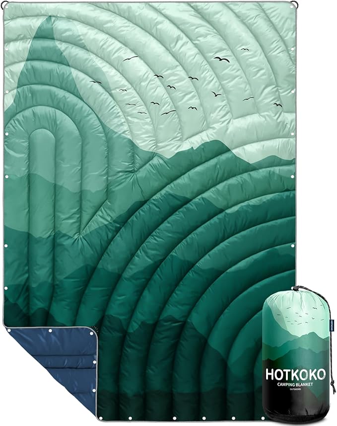 Camping Blanket,Lightweight Puffy Printed Camping Blanket Packable Outdoor Blanket for Camping,Traveling, Stadium, Hiking, Picnics