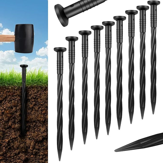 150 Pack 8 Inch Plastic Landscape Edging Anchoring Stakes Garden Lawn Yard Spikes Landscaping Stakes for Paver Edging, Weed Barrier, Tent, Artificial Turf