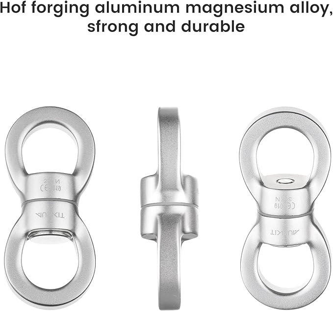 Silver Swing Swivel, 35 KN Safest Rotational Device Hanging Accessory