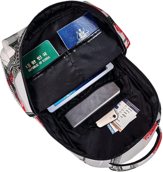 Rucksack Multipurpose Anti-Theft Big Capacity Shoulder Bag, Paris European City Landscape France Eiffel Tower Oil Art Travel Hiking Camping Rucksack With Side Pockets