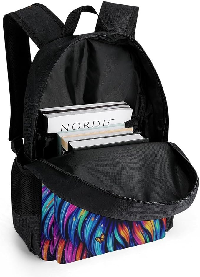 Daypack Backpack Polyester Multipurpose Anti-Theft Galaxy Lion Art Shoulder Bag Big Capacity Gym Outdoor Hiking Backpack With Smooth Zippers