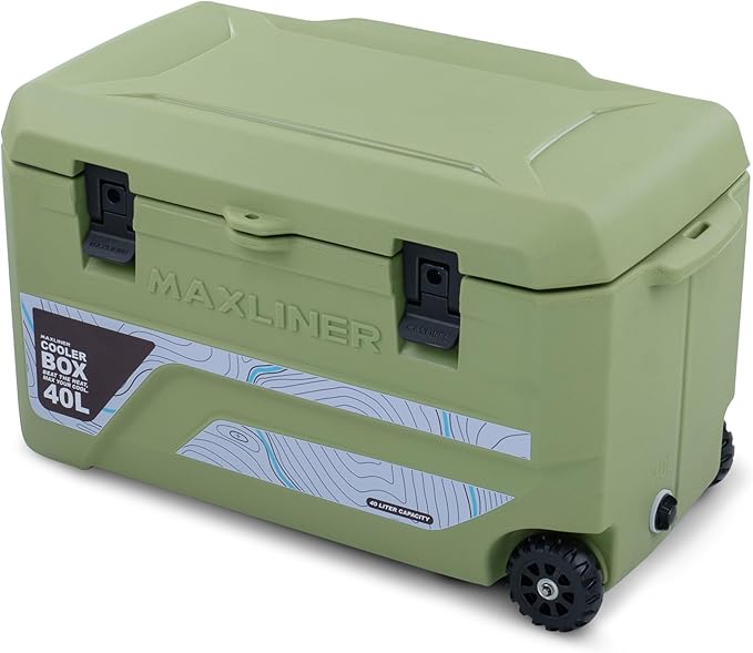 Max Cooler Box (40L) Outdoor Activities, Such as Camping, Fishing, Hiking, and picnics. Box Keeps Cold to 180 Hours (7.5 Day)