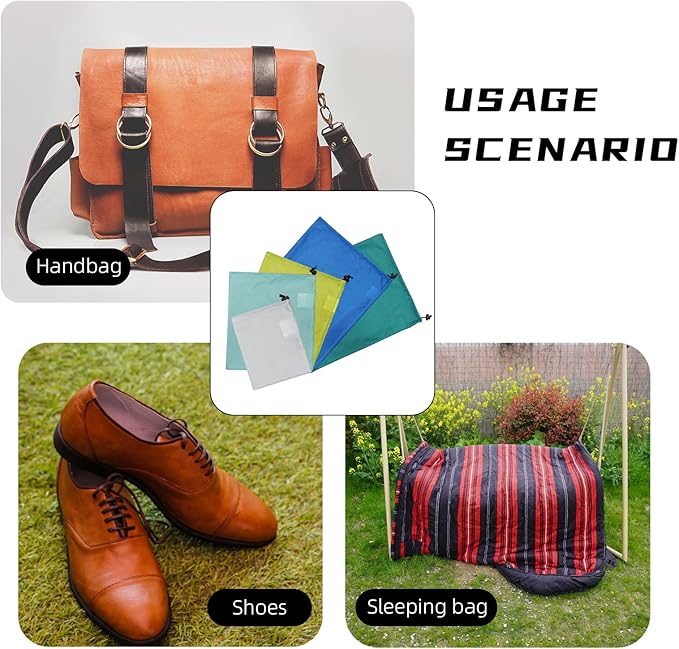 MOUNTAINLODGE Small Drawstring Bags Stuff Sack Set 5-Pack,Ultralight Ditty Bags with 5 Colors for Camping,Hiking,Travelling or Use as Dustcover Bag for Hangbag,Shoes