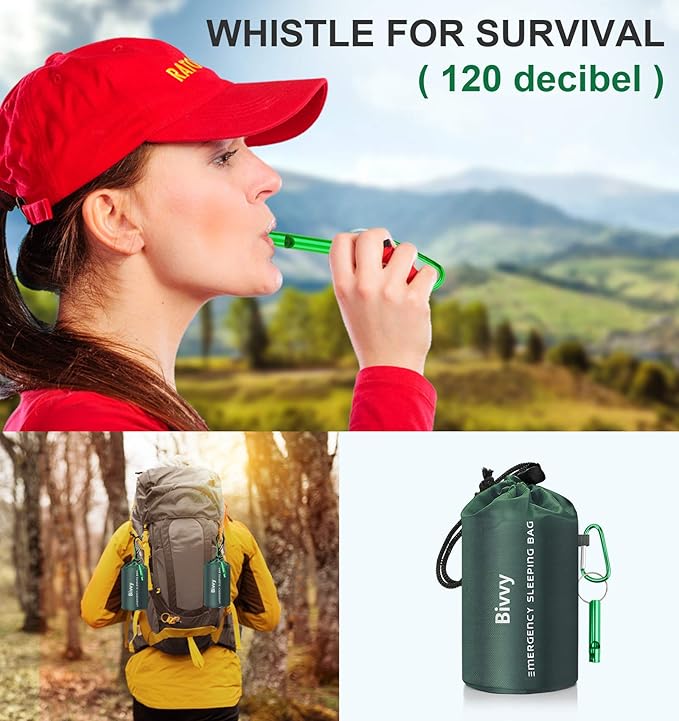 Timok Emergency Sleeping Bags Thermal-Emergency-Blankets Ultralight Space Blankets Survival Waterproof Bivy Sack Multi-Purpose Survival Gear for Hiking, Camping, First Aid Kits, Outdoor Survival Gear