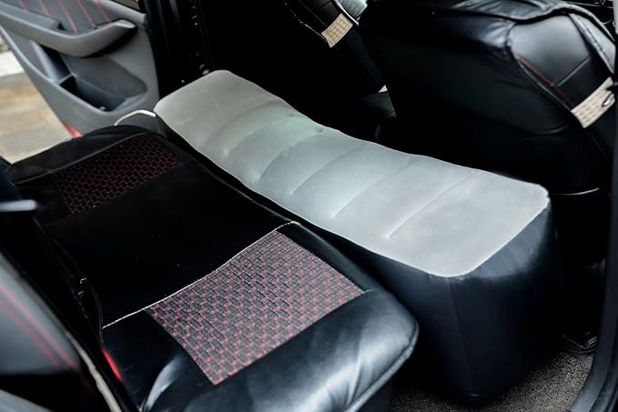 Inflatable Car Air Mattress Back Seat Bed with Air Pump,Thickened Portable Car Travel Sleeping Camping Air Mattress Blow Up Bed for Car Universal SUV