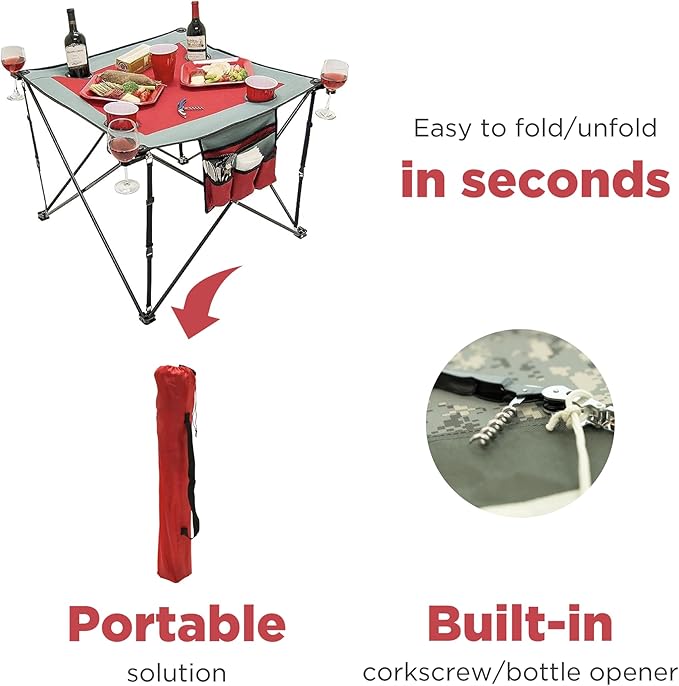 Creative Outdoor Folding Wine Table | Portable | Camping Beach Picnic & Patio