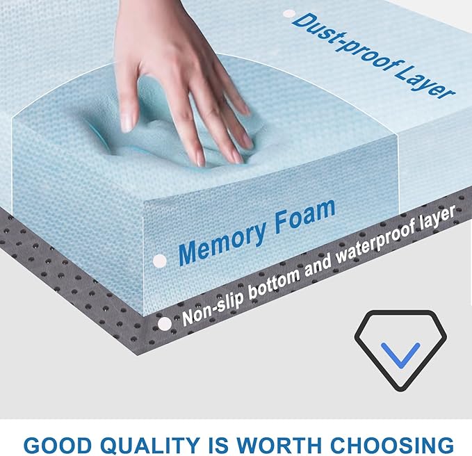Thick Memory Foam Camping Mattress - CertiPUR-US Foam Portable Sleeping Pad for Adults, Folding Camping Bed Mat, Lightweight Cot Mattress Topper for Outdoor, RV, Travel & Backpacking