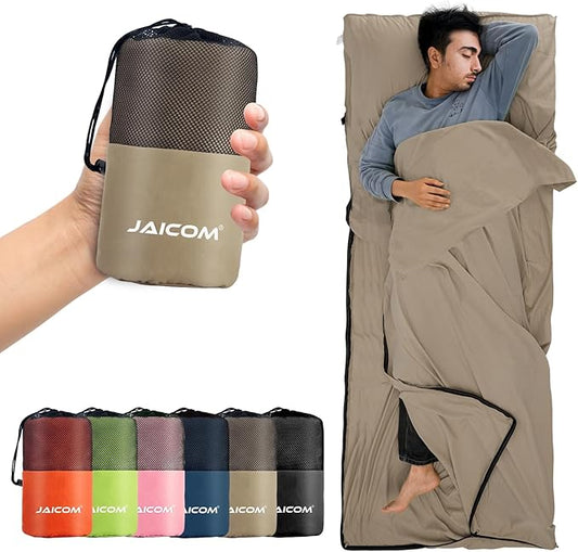 Sleeping Bag Liner, Travel Sheets & Adult Sleep Sack, Ultralight and Portable Summer Sleeping Bag - Ideal for Backpacking, Hotels and Hostels, Business Trips, Camping