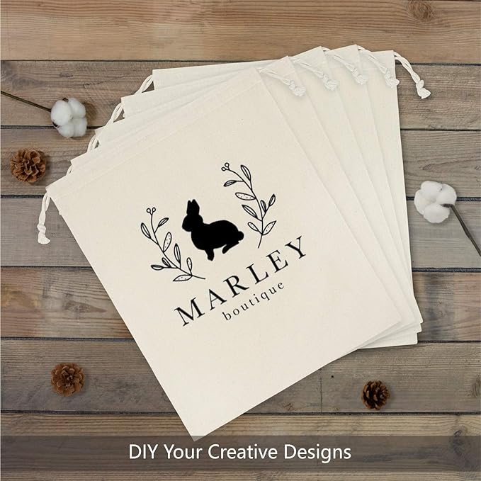 TOPDesign 6-Pack 14” x 17” Reusable Produce Bags, Muslin Bags with Drawstrings for Shopping & Storage, 100% Natural Cotton Bags, Washable, Biodegradable, Food Safe