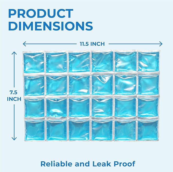 ICY-COOLS Reusable Ice Packs for Coolers - Flexible Ice Sheets, Flat and Long-Lasting for Camping or Lunch Boxes, 10x16 & 8x12, 1 or 3 Pack