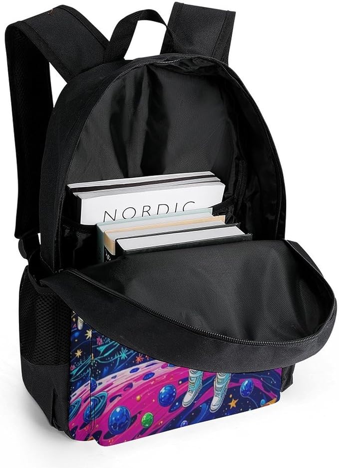 Supdreamc Backpack Lightweight Anti-Theft Multipurpose Fantasy Cosmic Astronauts Stars Galaxy Art Shoulder Bag Large Capacity Travel Hiking Backpack With Padded Straps