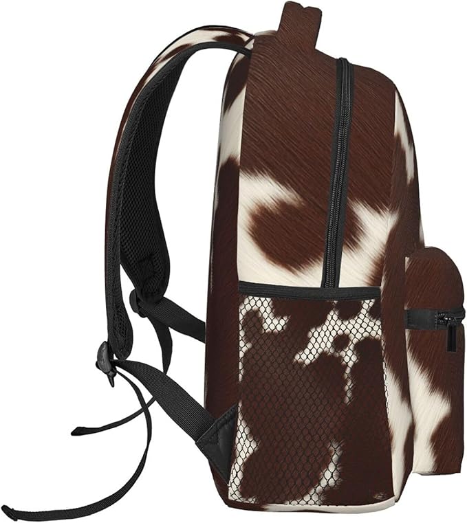Daypack Backpack Polyester Multipurpose Anti-Theft Cow Print Shoulder Bag Big Capacity Gym Outdoor Hiking Backpack With Smooth Zippers