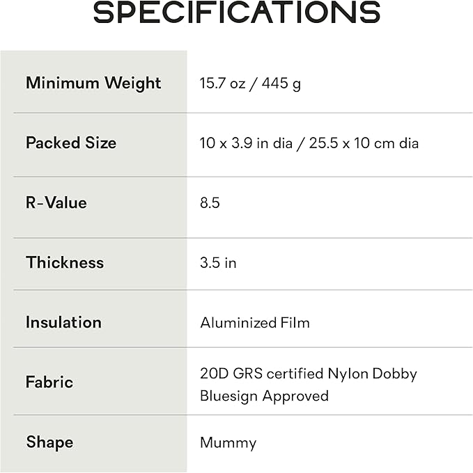 Nemo Equipment Tensor Extreme Conditions Sleeping Pad - Regular Mummy (72" x 20) - Black/Birch Bud/Citron
