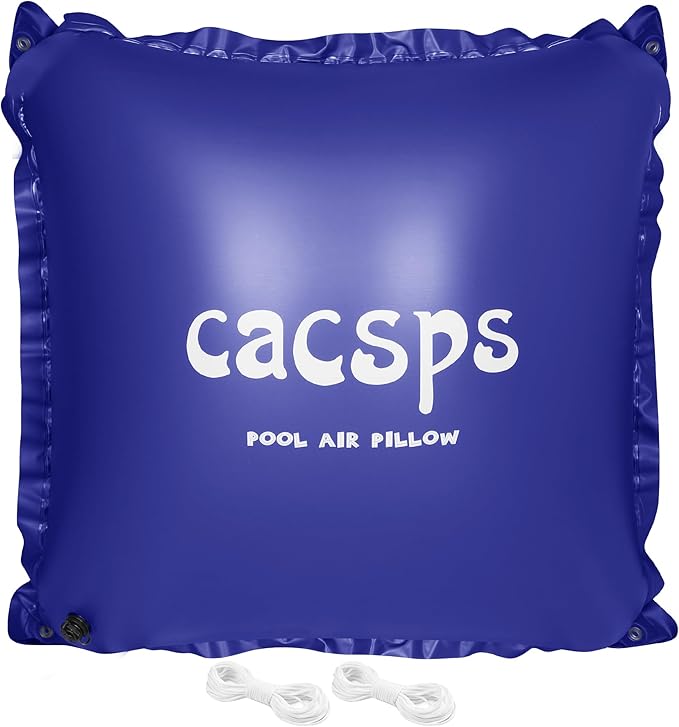 Pool Pillow for for Above Ground Pools, 4x4 Ft Pool Air Pillow for Closing Winter Pool Winterizing Kit for Ground Pool, 0.5mm PVC Material, 2X 16.5Ft Rope (Blue)