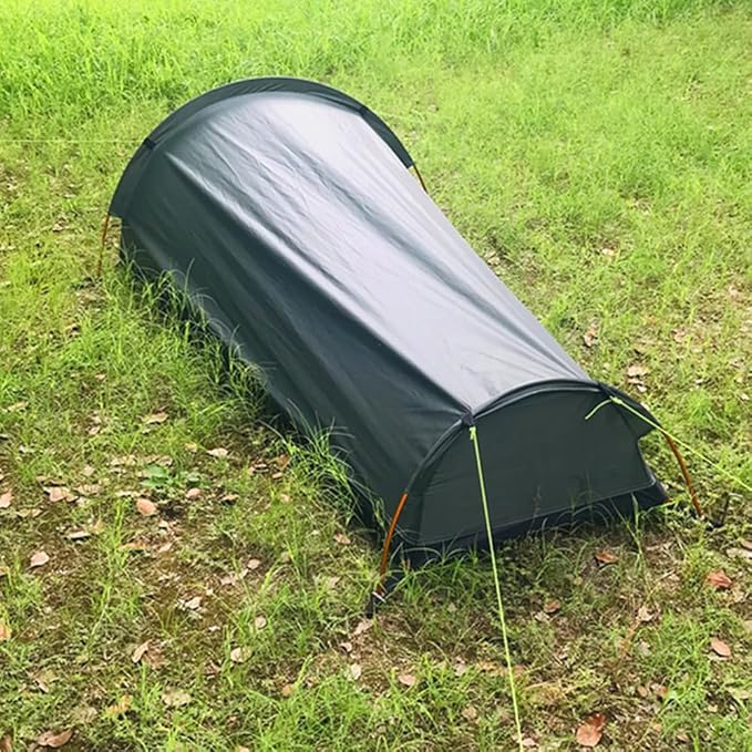 Single Person Backpacking Tent Hiking Bivy Tent Lightweight Sleeping Bag Tent with Ground Cloth,Backpacking Tent