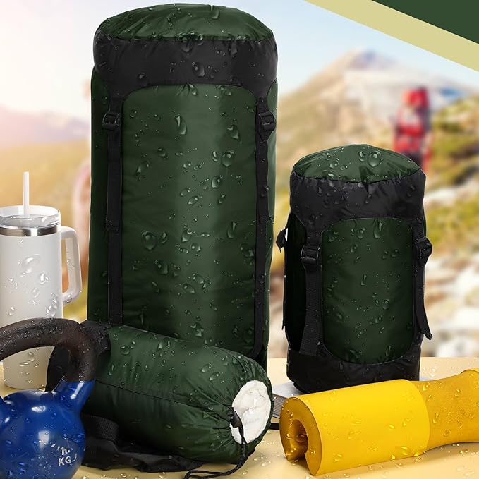 5 Pcs Compression Sacks for Backpacking 20L Camping Sleeping Bag Stuff Sacks for Backpacking Water Resistant Sleeping Bag Storage Sack for Space Saving Hiking Gear