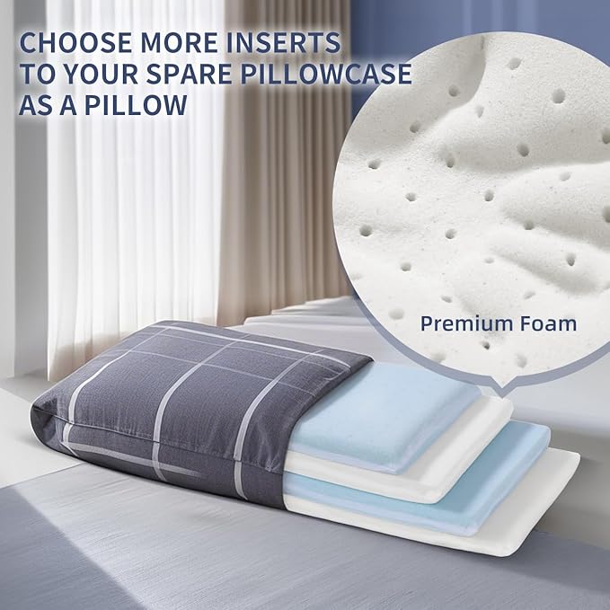 LOFE Adjustable Foam Pillow's One Layer - 1 Height 1.2'' Insert for Cervical Pillow for Neck Pain Relief, CertiPUR-US Flat Foam Piece, Ultra Thin Pillow for Stomach Sleeper, White, Medium Firm