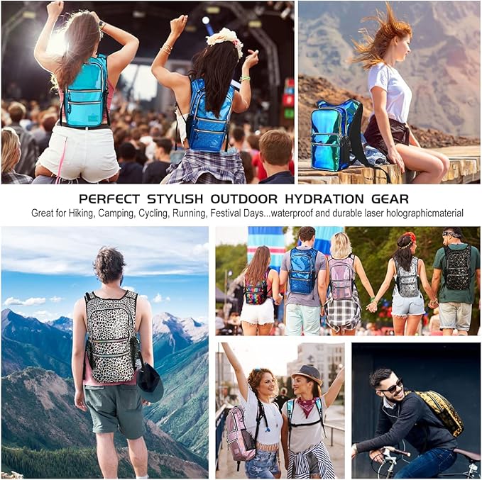 Hydration Backpack Pack, Water Backpack 20L Capacities Included 2L Hydration Bladder, Festival Essential - Rave Hydration Pack Hydropack Hydro for Hiking, Festival Gear