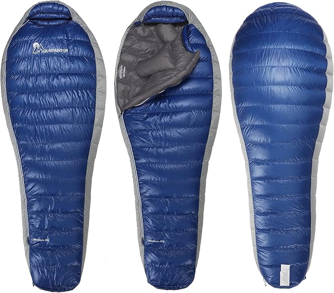 Mountaintop Down Sleeping Bag, 15F 650 Fill Power - Ultralight Compact Portable Hiking Camping Sleeping Bag with Compression Sack for Adults, Teens