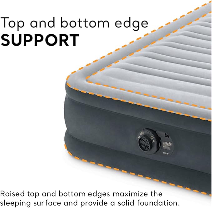 Intex Comfort Deluxe Dura-Beam Plush Pillow Top Inflatable Lightweight Airbed Mattress with Built-in Pump and Carrying Case, Twin (3 Pack)