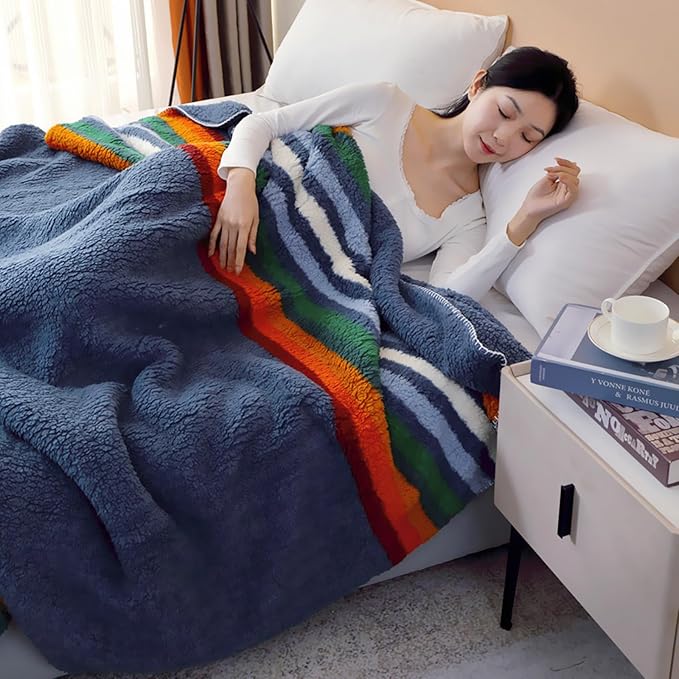 UKELER Boho Sherpa Fleece Blanket 90'' × 112'', Ultra Soft Aztec King Blanket for All Season, Cozy, Plush, Bohemian Throw Blanket for Bed/Couch/Sofa/Office/Camping