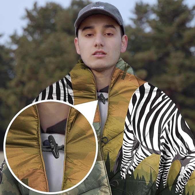 Camping Blanket Puffy - Outdoor Stadium Blanket Wearable, Lightweight, Packable, Machine Washable Camping Quilt for Traveling, Picnic, Beach, Party