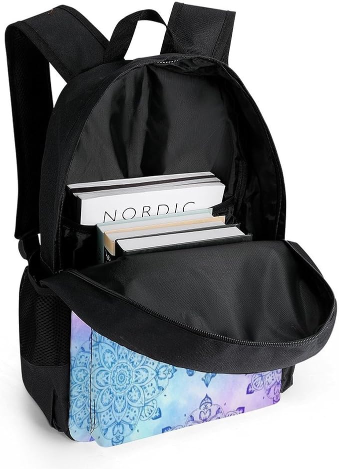 Backpack Lightweight Anti-Theft Multipurpose Geometric Mandala Pattern Shoulder Bag Large Capacity Travel Hiking Backpack With Padded Straps