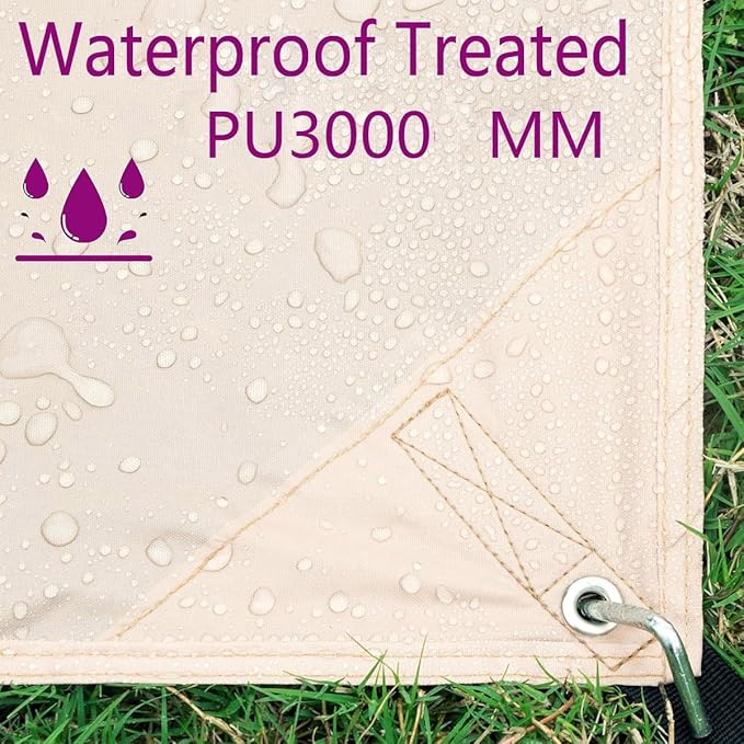 Bringsine Bringsine Waterproof Camping Tent Tarp-95"x83",4 in 1 Multifunctional Tent Mat Footprint for Camping,Hiking and Picnic,Ultralight & Foldable+Tent Stakes