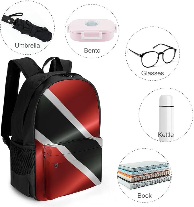 Adults Lightweight Flag Of Trinidad And Tobago Shoulder Book Bags Big Capacity Shoulder Bag With Adjustable Shoulder Straps for Trekking Work Walking Cycling