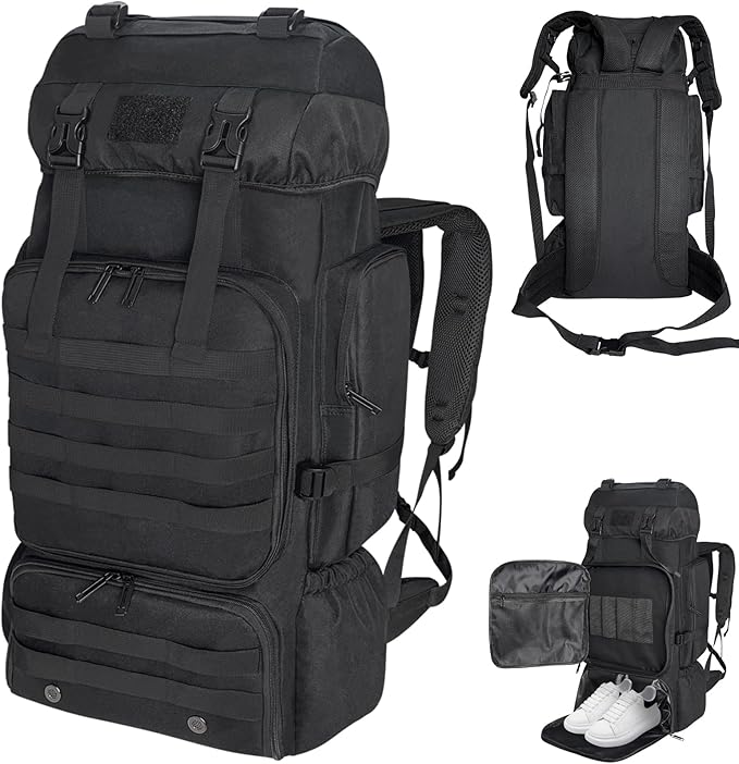 80L/100L Hiking Camping Backpack Outdoor Travel Climbing Rucksack Military Trekking Knapsack Molle 3 Days Assault Pack