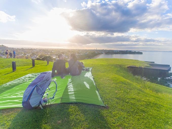 WEKAPO Beach Blanket Sandproof Waterproof, Extra Large Beach Mat, Oversized & Compact Sand Free Mat Quick Drying, Lightweight & Durable with Stakes & Corner Pockets