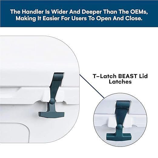 Beast Cooler Accessories Replacement Lid Latches - Pack of 2 Universal Latches Compatible with Yeti and RTIC Hard Coolers - Longer Length and Ergonomic Design