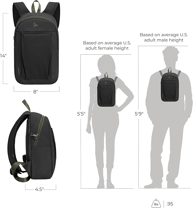 Travelon Anti-Theft The Voyages Small Backpack with XL Water Bottle Pocket
