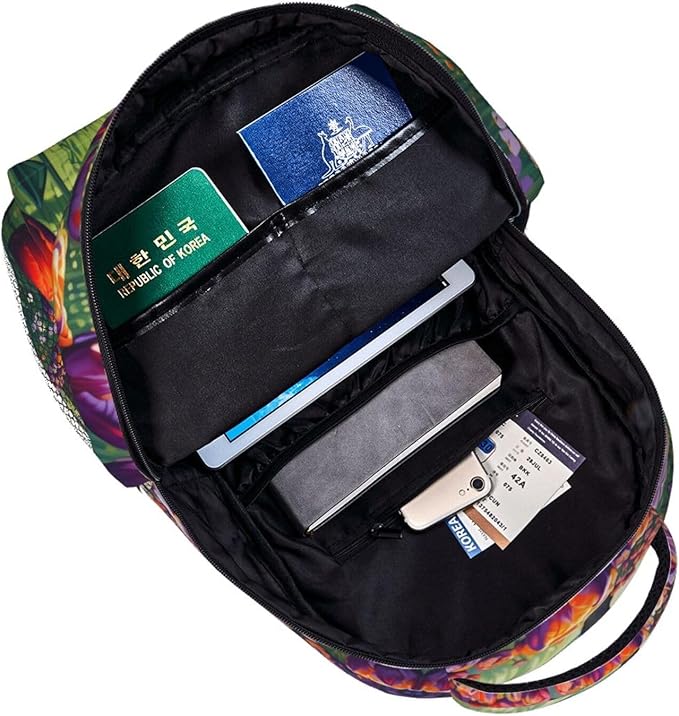 Adults Lightweight Colorful Sea Of Tulips Art Shoulder Book Bags Big Capacity Shoulder Bag With Adjustable Shoulder Straps for Trekking Work Walking Cycling