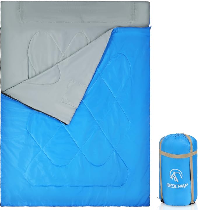 REDCAMP Ultra Lightweight Sleeping Bag for Backpacking, Hiking, Comfort for Adults Warm Weather, with Compression Sack